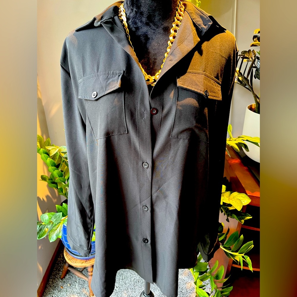 Black Long Sleeve Button Down Shirt